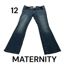 INGRID & ISABEL Isabel Maternity Jeans Sz 12 Skinny Bootcut Elastic Waist